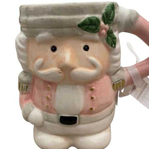 Pastel Pink Christmas Nutcracker Ceramic Mug, Adorable, 2023, NEW! - Picture 3 of 15